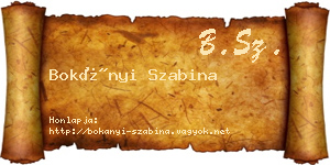 Bokányi Szabina névjegykártya
