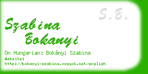 szabina bokanyi business card
