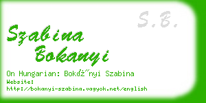 szabina bokanyi business card